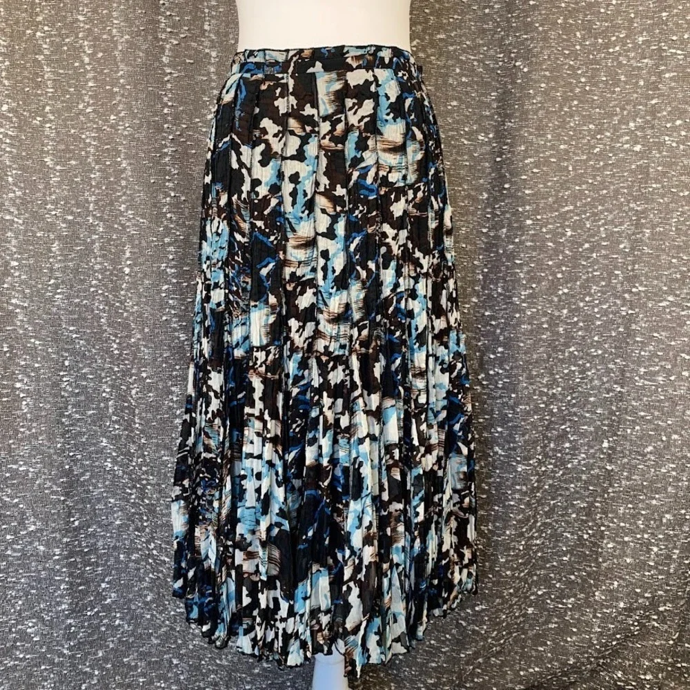 Vintage Y2K‎ Alberto Makali Multicolor Lined Pleated Midi Skirt Boho Womens 4